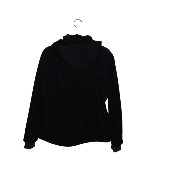 Free Country Women's Black Warm Comfy Casual Car Coat Zip Hooded Jacket Size XL - Picture 4 of 8